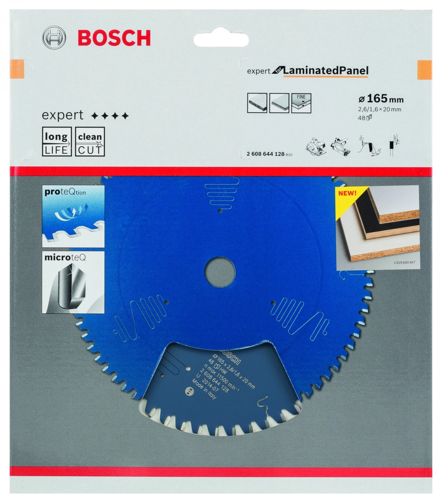 Bosch 2608644128 Expert Cirkelzaagblad - 165 X 20 X 48T - Gemelamineerde Plaat - Carbide 4 Bosch 2608644128 Expert Cirkelzaagblad - 165 X 20 X 48T - Gemelamineerde Plaat - Carbide - Afbeelding 2