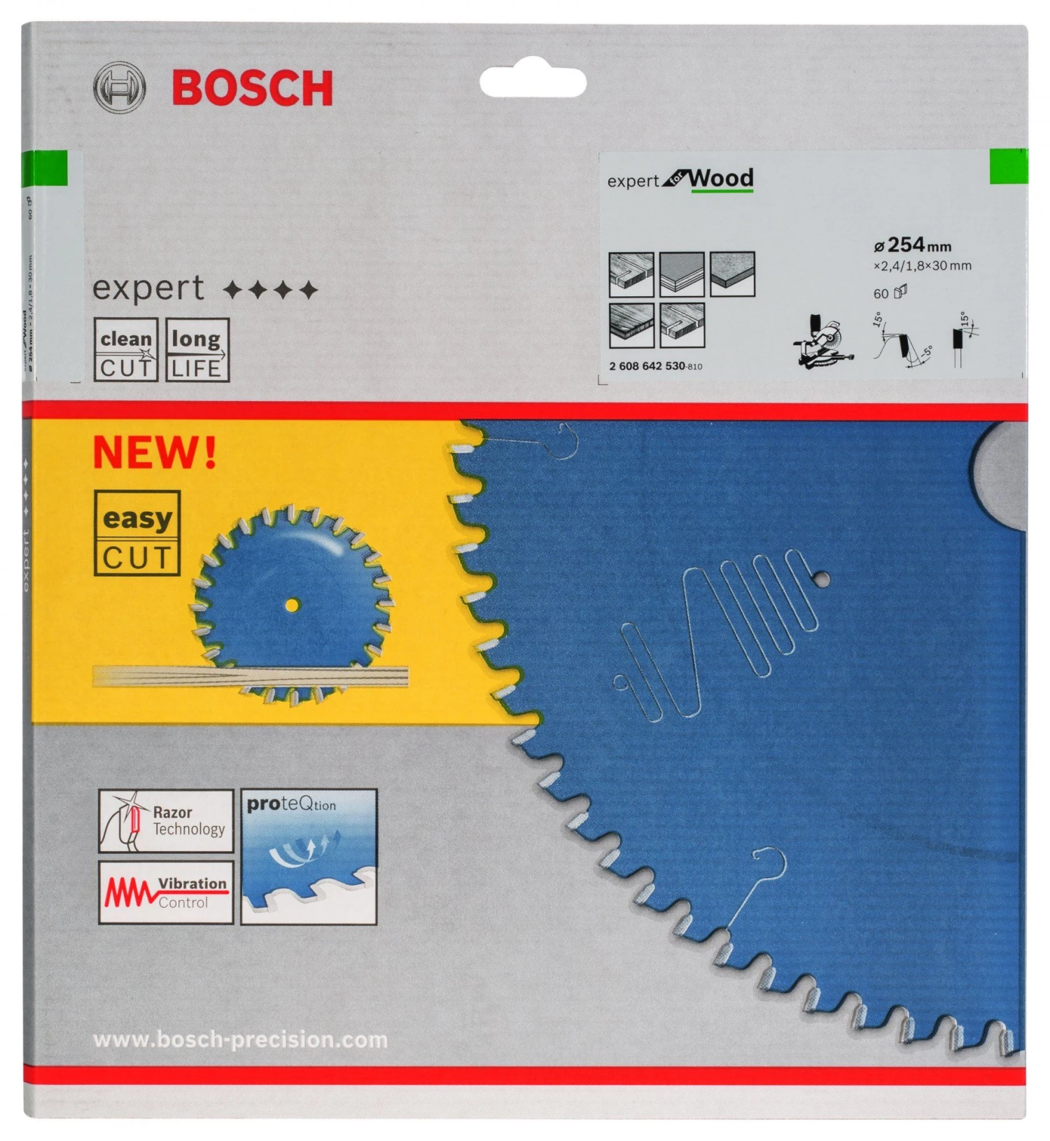 Bosch 2608642530 Expert Cirkelzaagblad - 254 X 30 X 60T - Hout - Carbide 4 Bosch 2608642530 Expert Cirkelzaagblad - 254 X 30 X 60T - Hout - Carbide - Afbeelding 2