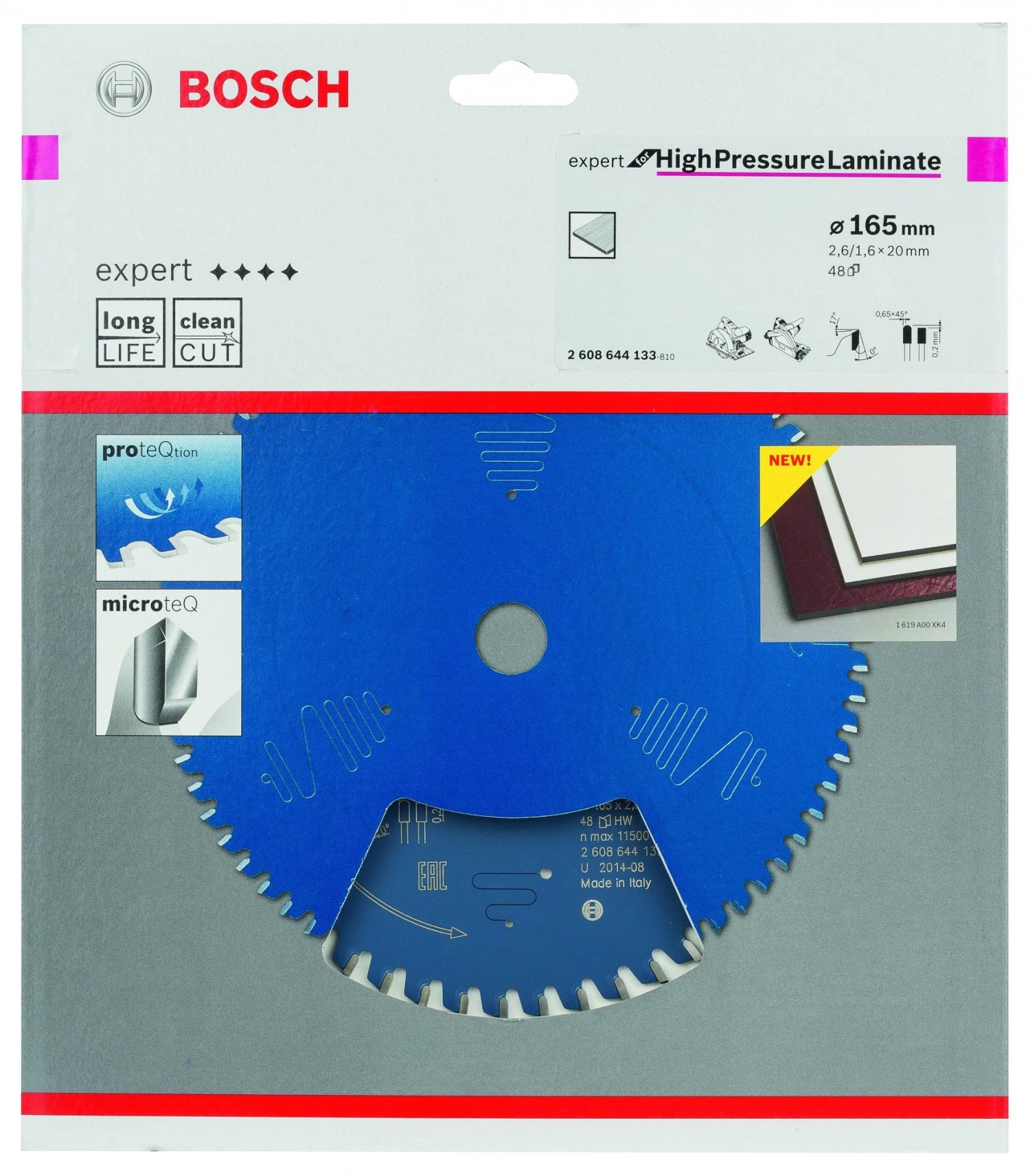 Bosch 2608644133 Expert Cirkelzaagblad - 165 X 20 X 48T - Laminaat / Trespa - Carbide 4 Bosch 2608644133 Expert Cirkelzaagblad - 165 X 20 X 48T - Laminaat / Trespa - Carbide - Afbeelding 2
