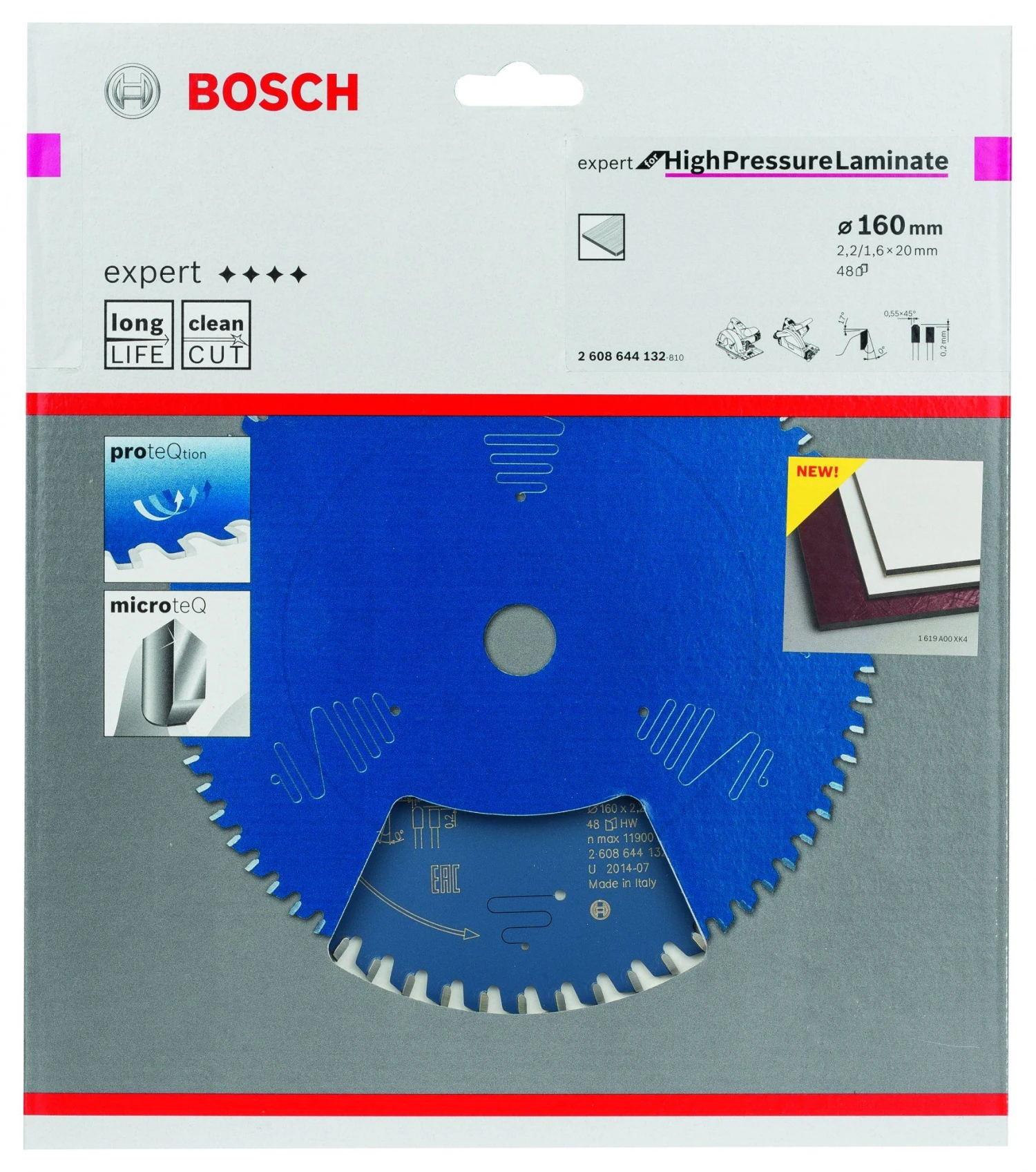 Bosch 2608644132 Expert Cirkelzaagblad - 160 X 20 X 48T - Laminaat / Trespa - Carbide 4 Bosch 2608644132 Expert Cirkelzaagblad - 160 X 20 X 48T - Laminaat / Trespa - Carbide - Afbeelding 2