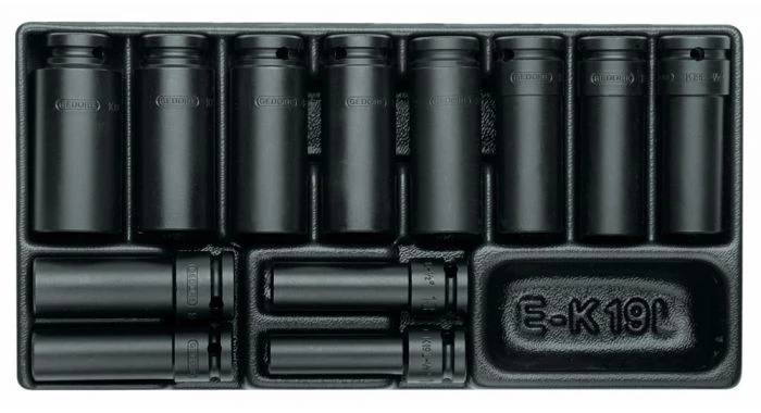 Gedore 1500 ES-K 19 L Slagmoer-dopsleutelset 1/2" In 1/3 Gereedschapsmodule 3 Gedore 1500 ES-K 19 L Slagmoer-dopsleutelset 1/2" In 1/3 Gereedschapsmodule