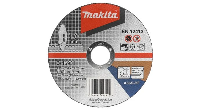 Makita B-46931 Doorslijpschijf RVS - 125x22,23x1,6mm 3 Makita B-46931 Doorslijpschijf RVS - 125x22,23x1,6mm