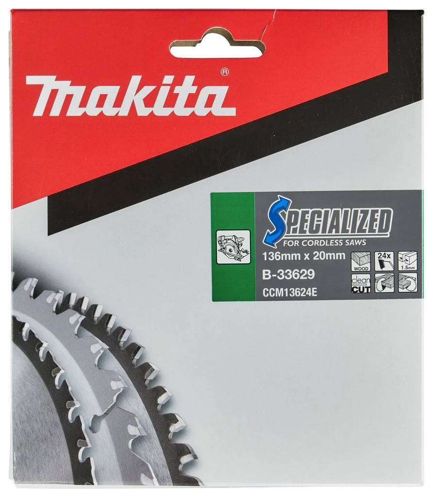 Makita B-33629 Specialized Cirkelzaagblad - 136 X 20 X 24T - Hout 6 Makita B-33629 Specialized Cirkelzaagblad - 136 X 20 X 24T - Hout - Afbeelding 4