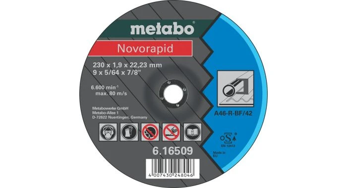Metabo 616509000 Doorslijpschijf - 230 X 1,9 X 22,23mm - Staal 3 Metabo 616509000 Doorslijpschijf - 230 X 1,9 X 22,23mm - Staal