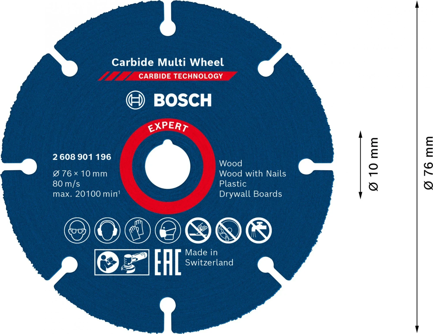 Bosch 2608901196 EXPERT Doorslijpschijf Hardmetaal Multi Wheel 76 X 1 X 10 Mm 5 Bosch 2608901196 EXPERT Doorslijpschijf Hardmetaal Multi Wheel 76 X 1 X 10 Mm - Afbeelding 3