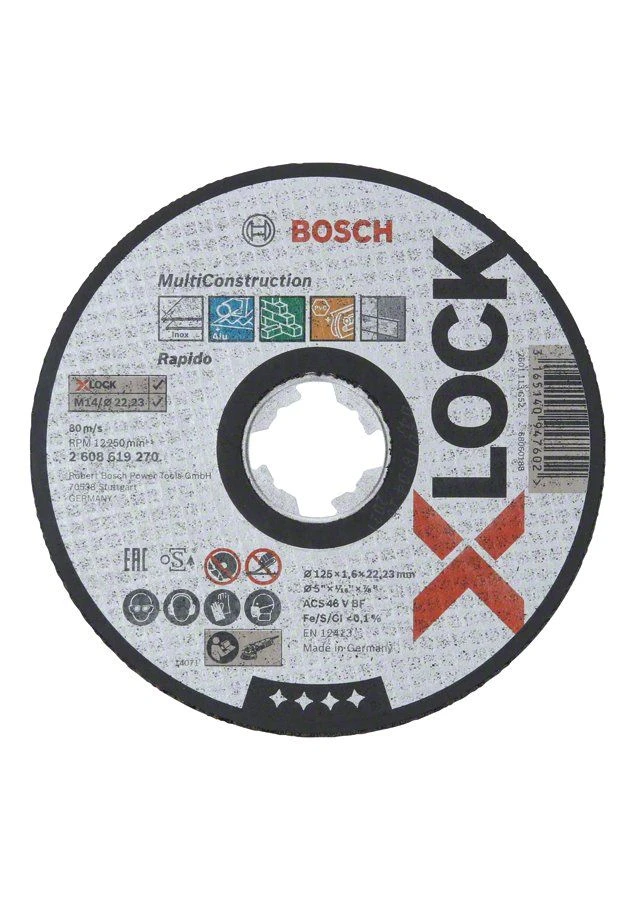 Bosch 2608619270 X-Lock Slijpschijf Multi Construction - Recht - 125mm 3 Bosch 2608619270 X-Lock Slijpschijf Multi Construction - Recht - 125mm