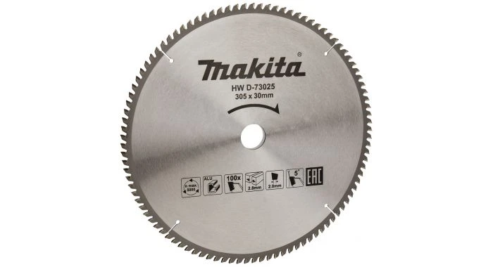 Makita D-73025 Afkortzaagblad - 305 X 30 X 100T - Aluminium 3 Makita D-73025 Afkortzaagblad - 305 X 30 X 100T - Aluminium