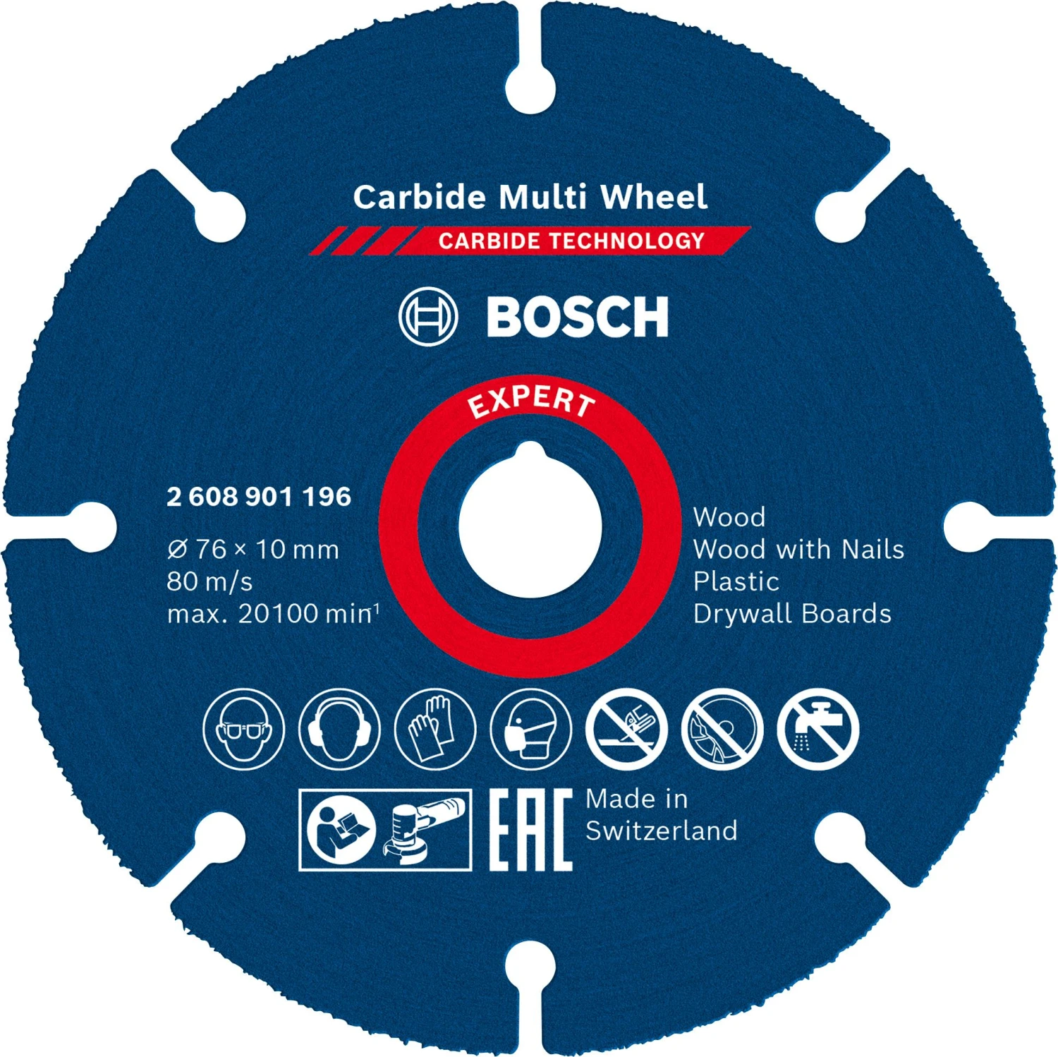 Bosch 2608901196 EXPERT Doorslijpschijf Hardmetaal Multi Wheel 76 X 1 X 10 Mm 3 Bosch 2608901196 EXPERT Doorslijpschijf Hardmetaal Multi Wheel 76 X 1 X 10 Mm