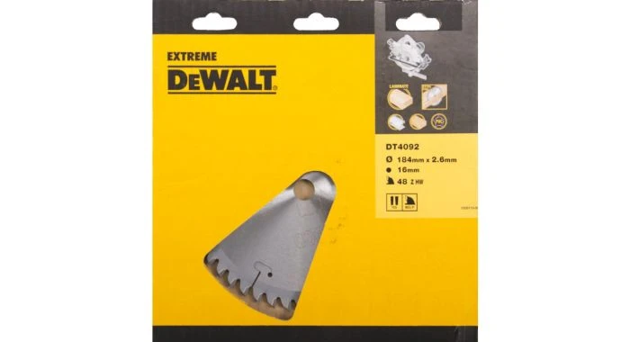 DeWalt DT4092 Extreme Cirkelzaagblad - 184 X 16 X 48T - Hout / Laminaat - DT4092-QZ 3 DeWalt DT4092 Extreme Cirkelzaagblad - 184 X 16 X 48T - Hout / Laminaat - DT4092-QZ