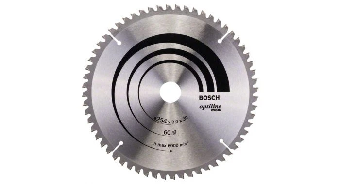 Bosch 2608640436 Optiline Cirkelzaagblad - 254 X 30 X 60T - Hout 3 Bosch 2608640436 Optiline Cirkelzaagblad - 254 X 30 X 60T - Hout