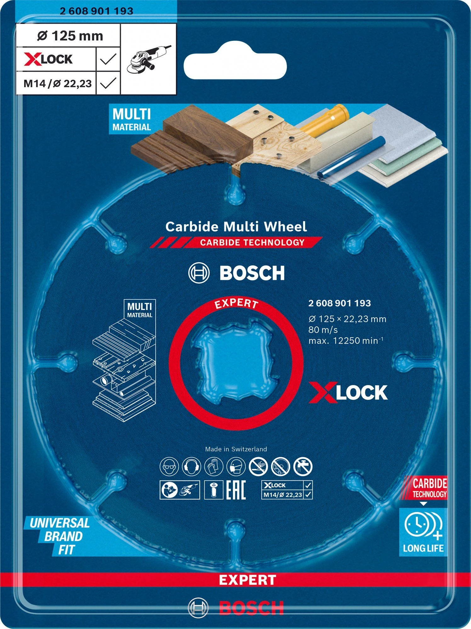 Bosch 2608901193 EXPERT X-LOCK Doorslijpschijf Carbide Multi Wheel 125mm 4 Bosch 2608901193 EXPERT X-LOCK Doorslijpschijf Carbide Multi Wheel 125mm - Afbeelding 2