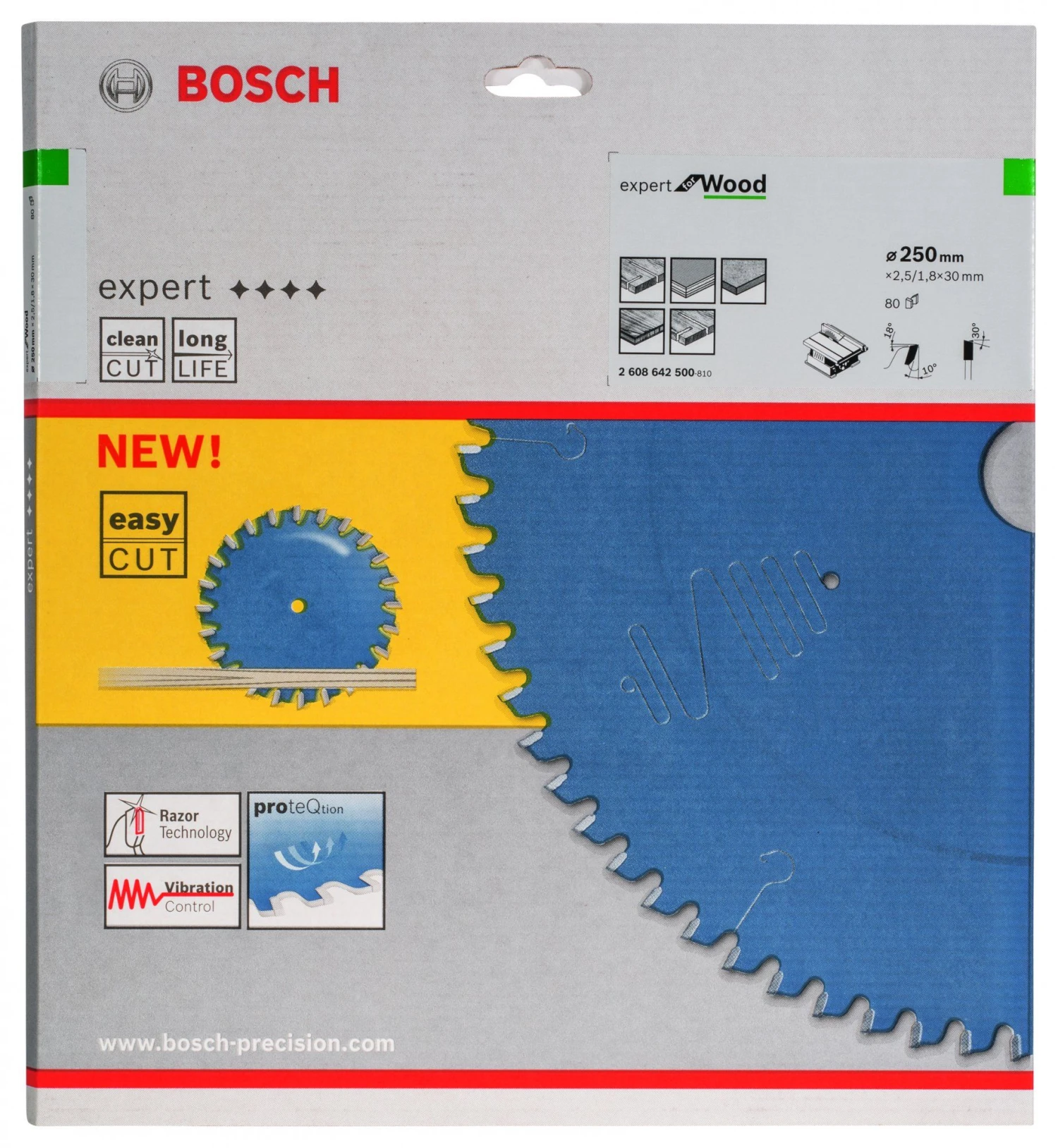 Bosch 2608642500 Expert Cirkelzaagblad - 250 X 30 X 80T - Hout - Carbide 4 Bosch 2608642500 Expert Cirkelzaagblad - 250 X 30 X 80T - Hout - Carbide - Afbeelding 2
