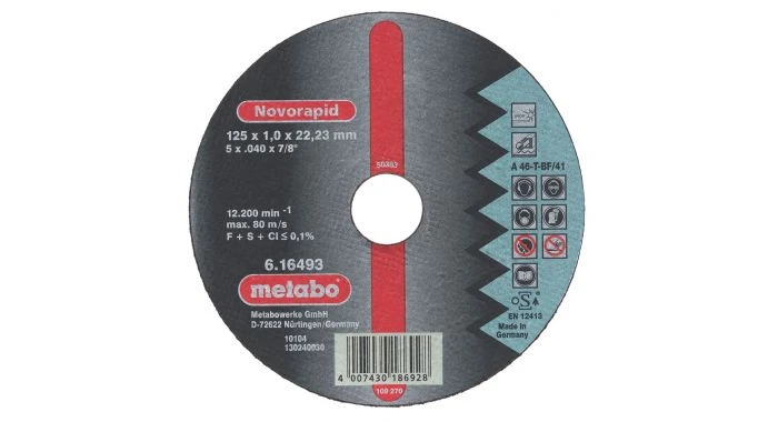 Metabo 616493000 Doorslijpschijf - 125 X 1 X 22,23mm - Staal 3 Metabo 616493000 Doorslijpschijf - 125 X 1 X 22,23mm - Staal