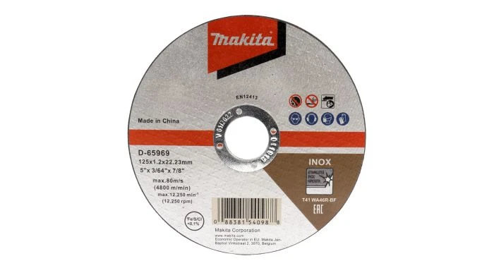 Makita D-65969 Doorslijpschijf RVS - 125x22,23x1,2mm 3 Makita D-65969 Doorslijpschijf RVS - 125x22,23x1,2mm