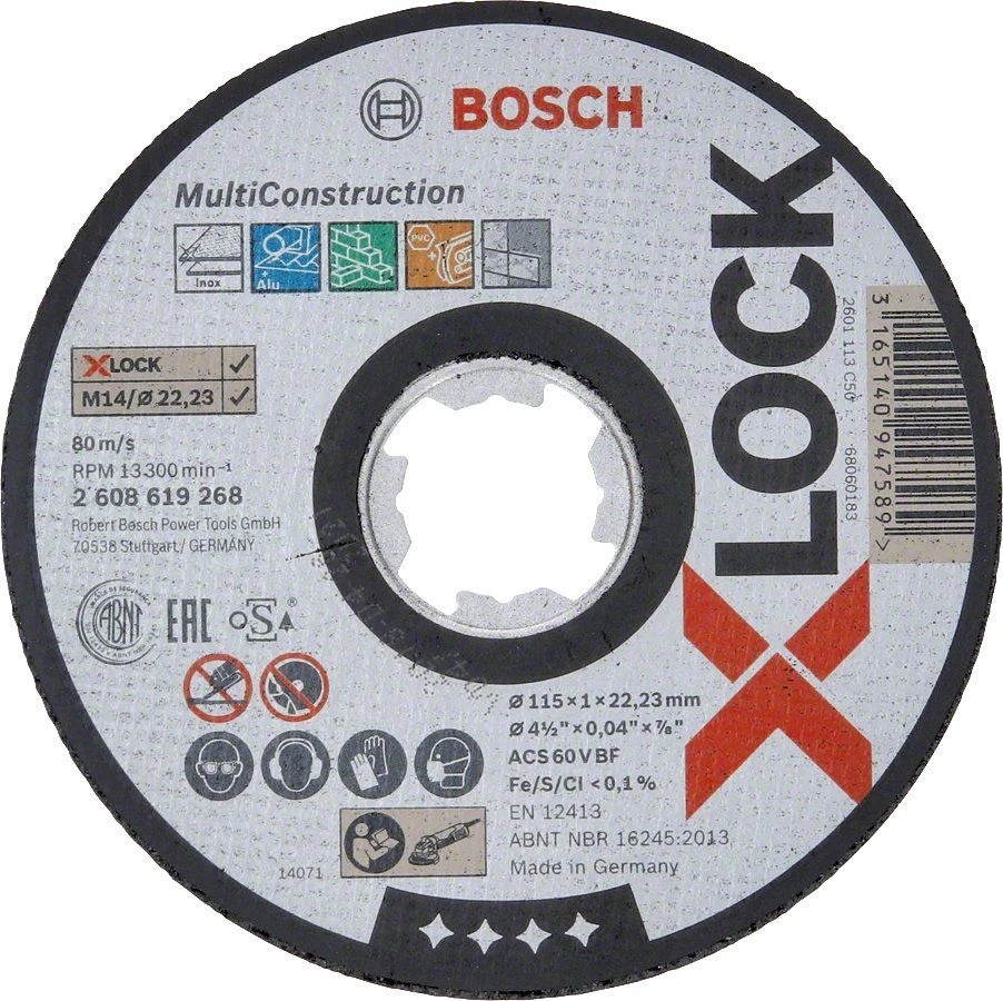 Bosch 2608619268 X-Lock Slijpschijf Multi Construction - Recht - 115mm 3 Bosch 2608619268 X-Lock Slijpschijf Multi Construction - Recht - 115mm