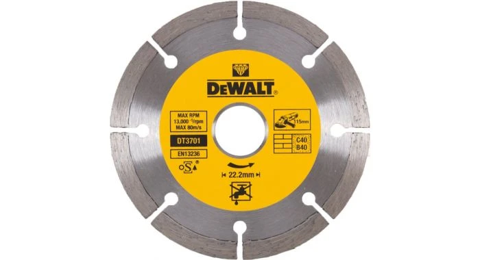 DeWalt DT3701 Diamantdoorslijpschijf - 115 X 22,23 X 1,75mm - Beton - Steen - DT3701-QZ 3 DeWalt DT3701 Diamantdoorslijpschijf - 115 X 22,23 X 1,75mm - Beton - Steen - DT3701-QZ