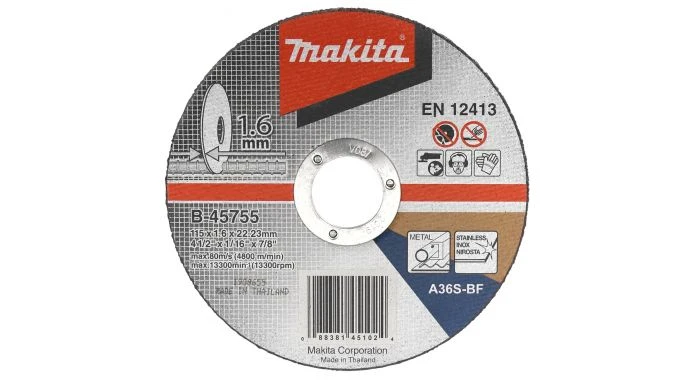 Makita B-45755 Doorslijpschijf RVS - 115x22,23x1,6mm 3 Makita B-45755 Doorslijpschijf RVS - 115x22,23x1,6mm