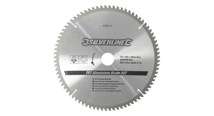 Silverline 456915 TCT Cirkelzaagblad - 250 X 30 X 80T - Aluminium 3 Silverline 456915 TCT Cirkelzaagblad - 250 X 30 X 80T - Aluminium