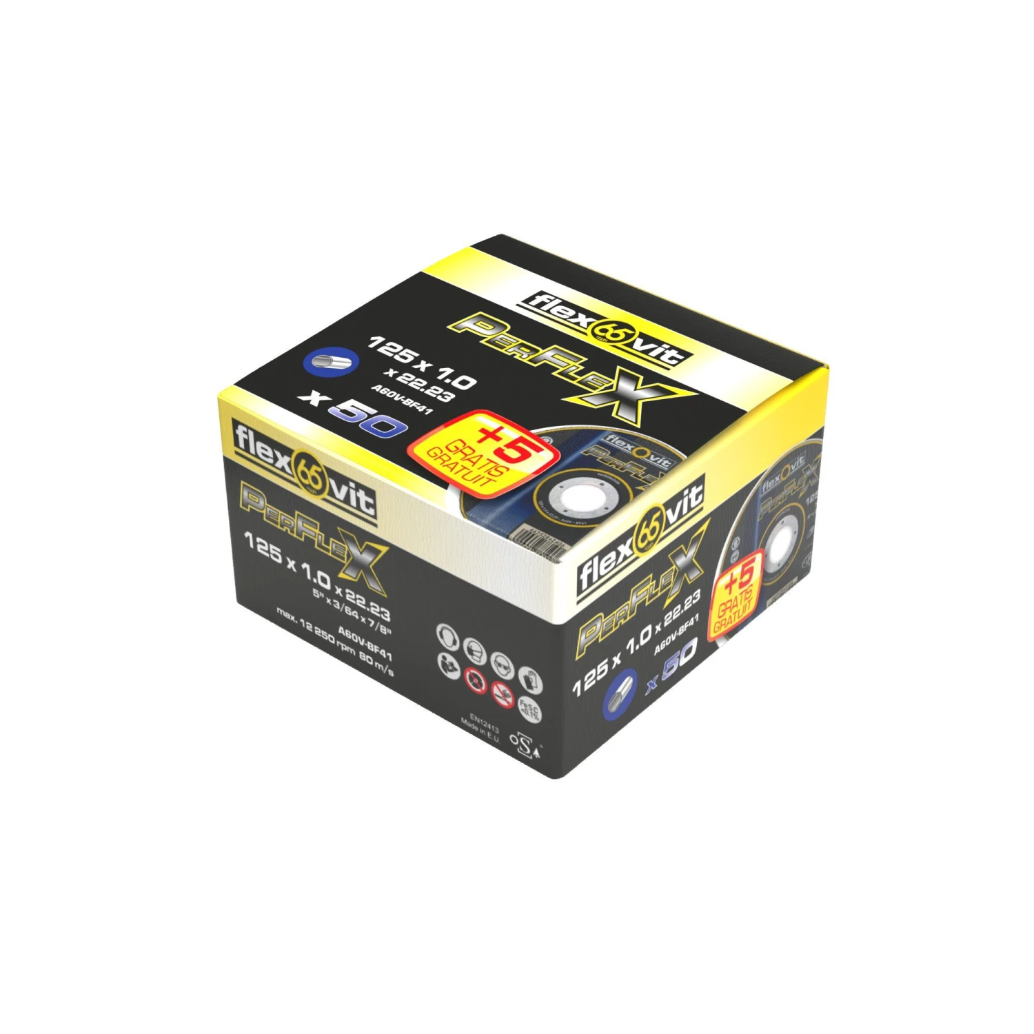 Flexovit 66252850061 Perflex Doorslijpschijven - 125 X 1,0mm - 50 + 5 Gratis 4 Flexovit 66252850061 Perflex Doorslijpschijven - 125 X 1,0mm - 50 + 5 Gratis - Afbeelding 2