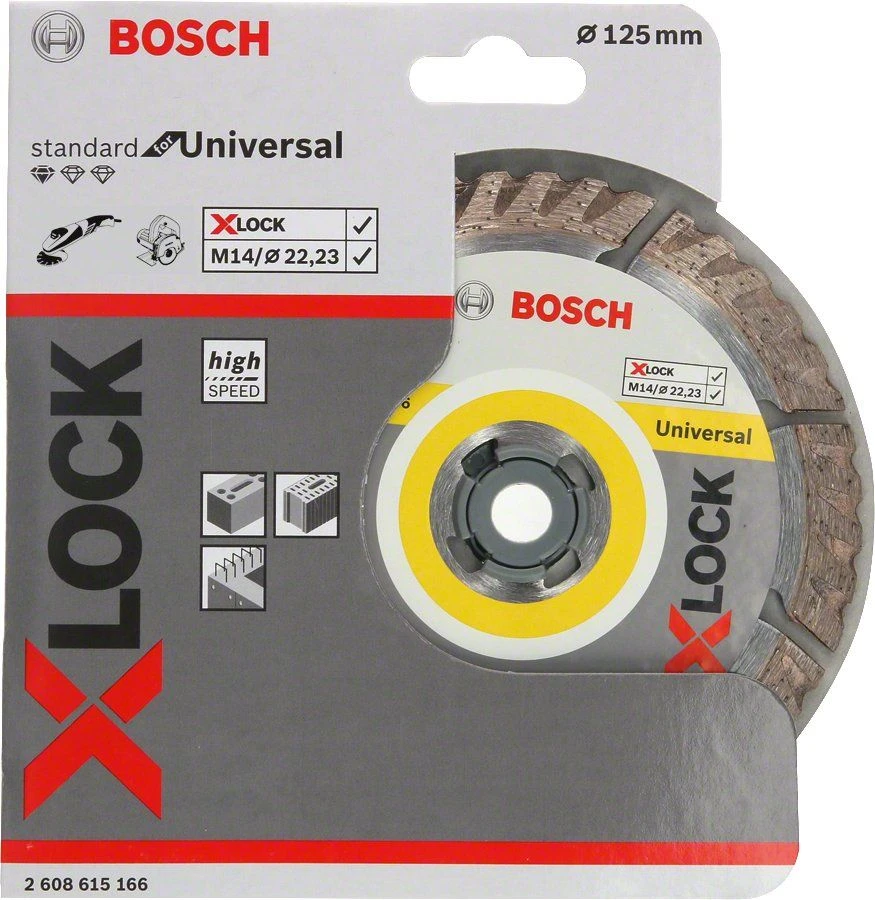 Bosch 2608615166 X-Lock Diamantschijf Standard For Universal - 125mm (3st) 3 Bosch 2608615166 X-Lock Diamantschijf Standard For Universal - 125mm (3st)