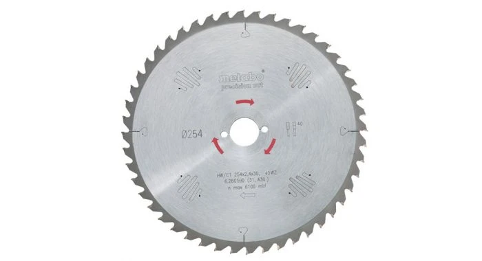Metabo 628059000 Precision Cut Cirkelzaagblad - 254 X 30 X 40T - Hout / MDF 3 Metabo 628059000 Precision Cut Cirkelzaagblad - 254 X 30 X 40T - Hout / MDF