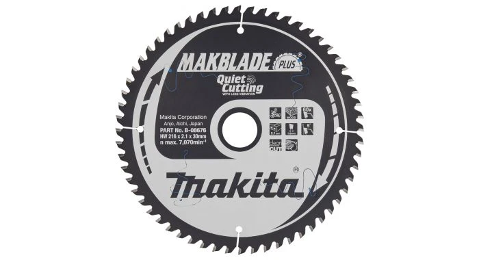 Makita B-08676 Afkortzaagblad Hout - 216x30x2,1mm 60T 3 Makita B-08676 Afkortzaagblad Hout - 216x30x2,1mm 60T