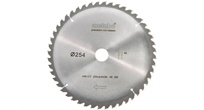 Metabo 628061000 Precision Cut Cirkelzaagblad - 254 X 30 X 48T - Hout 3 Metabo 628061000 Precision Cut Cirkelzaagblad - 254 X 30 X 48T - Hout