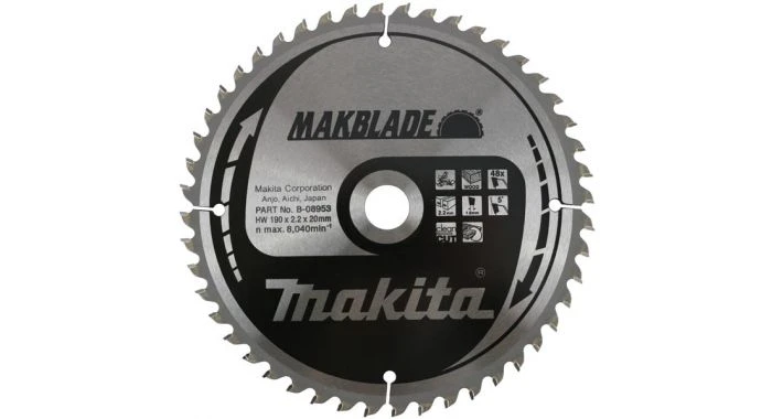 Makita B-08953 Makblade+ Cirkelzaagblad - 190 X 20 X 48T - Hout / MDF / Laminaat 3 Makita B-08953 Makblade+ Cirkelzaagblad - 190 X 20 X 48T - Hout / MDF / Laminaat